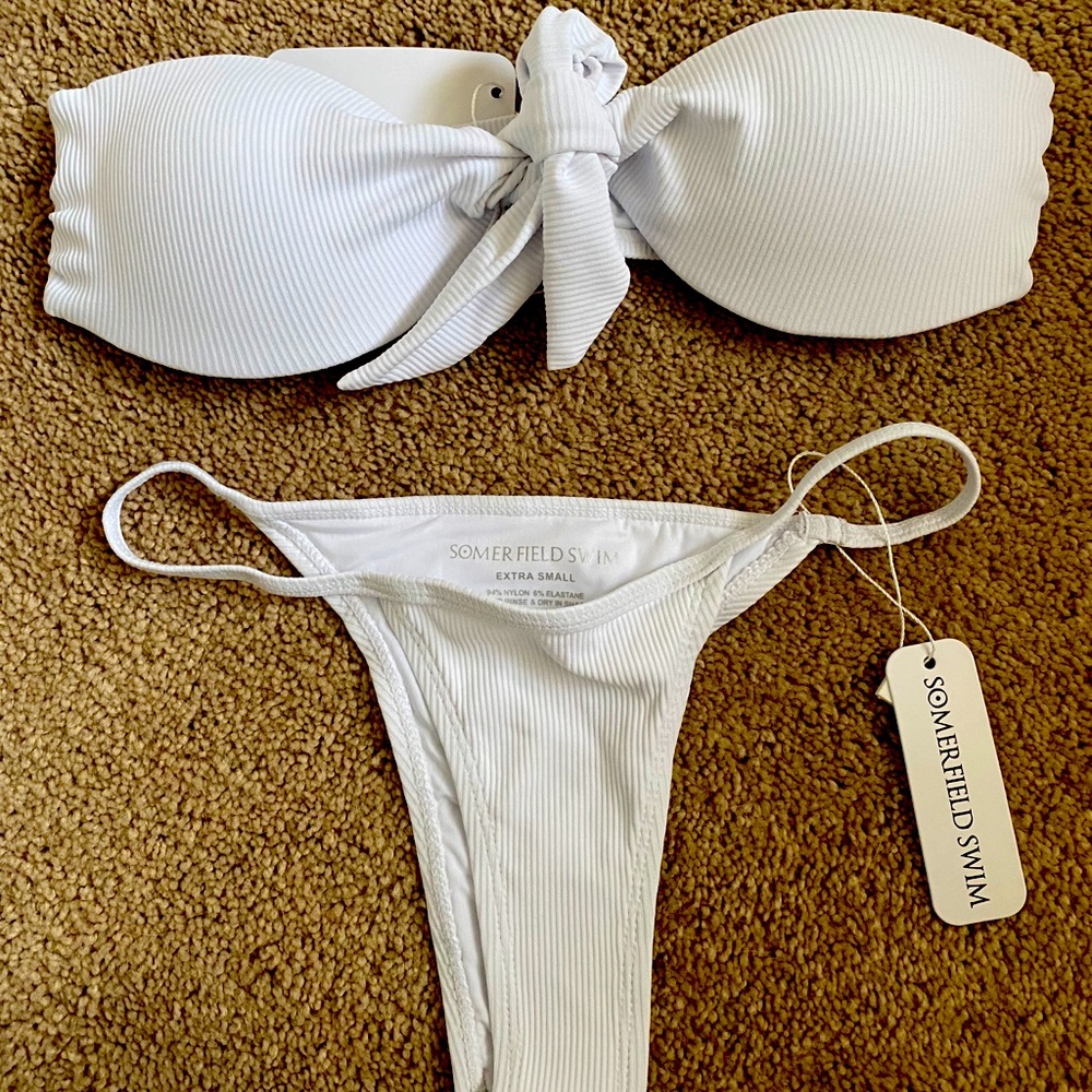 Somerfield Swim White strapless bikini